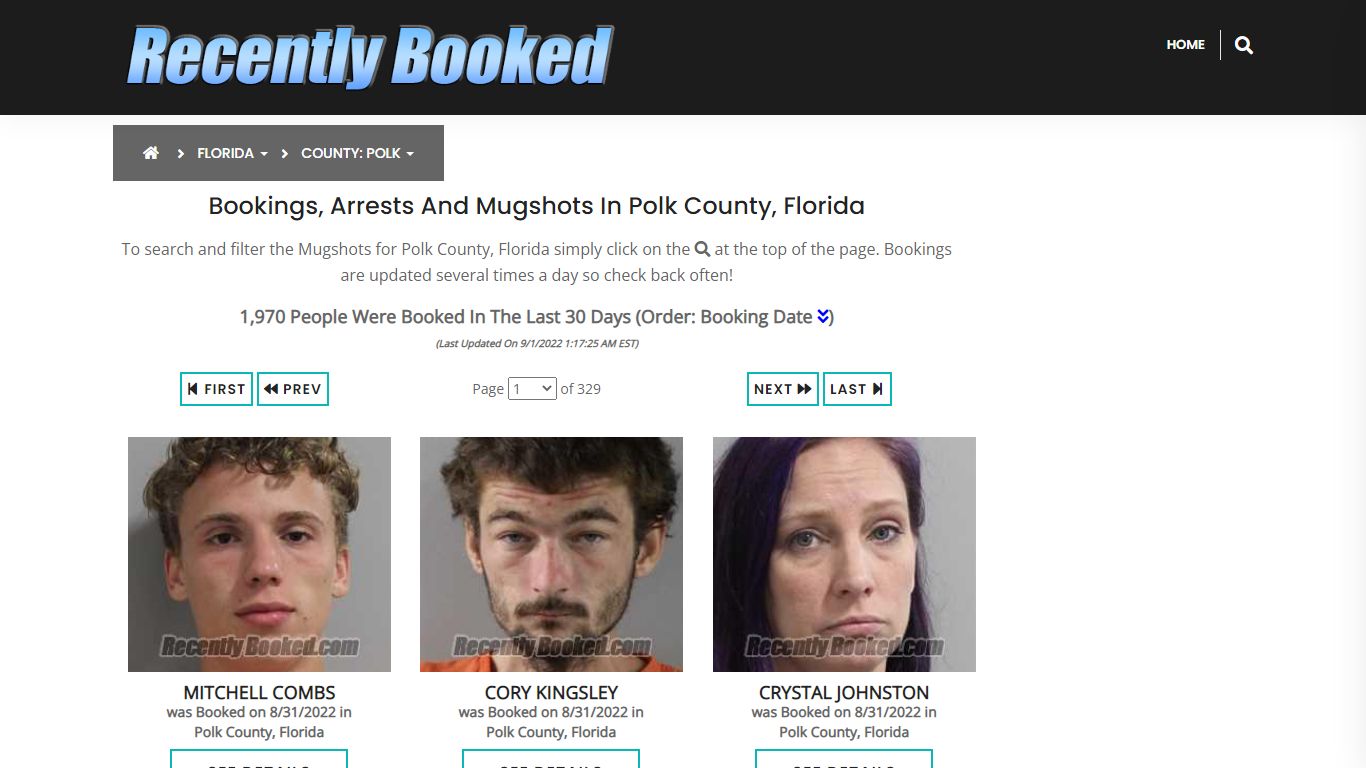 Recent bookings, Arrests, Mugshots in Polk County, Florida